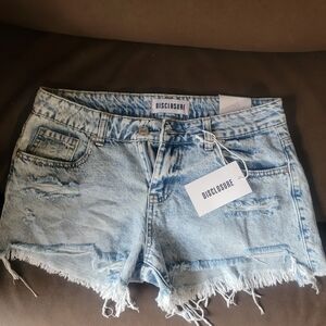 Disclosure Women's Distressed Light Blue Jean Shorts